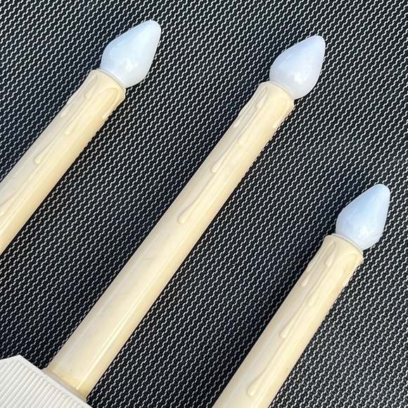 Christmas Vintage Sterling 3 Light Plastic Candolier in Original Box- Works - Picture 4 of 14